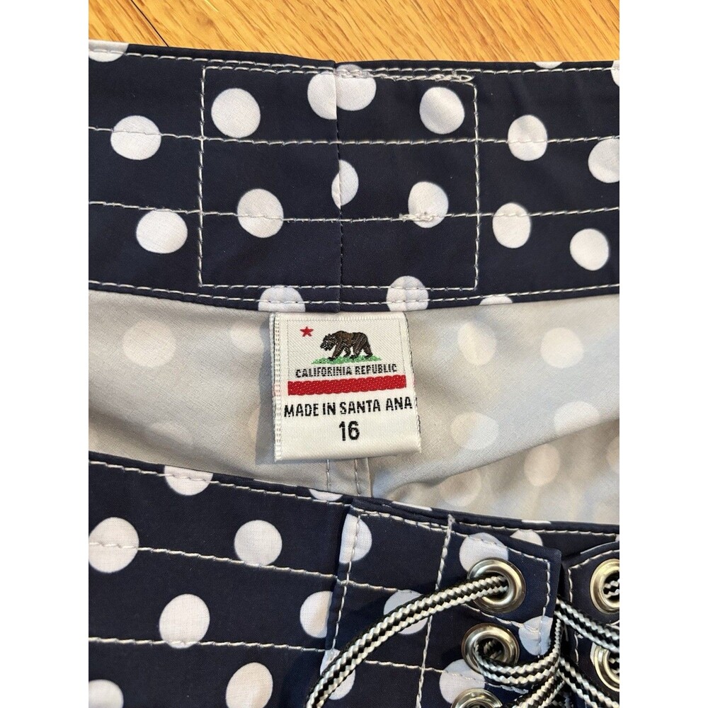 Birdwell Beach Britches Navy Blue & White Polka Dot Board Shorts Womens 16 - Picture 5 of 10